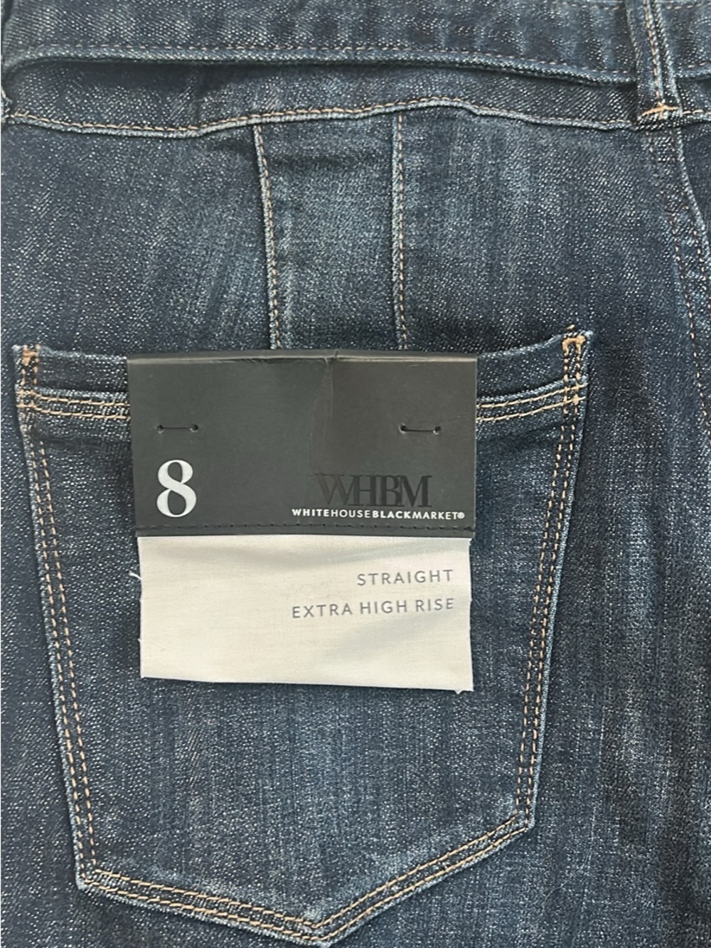 White House Black Market Dark Blue Straight High-Rise Jeans
